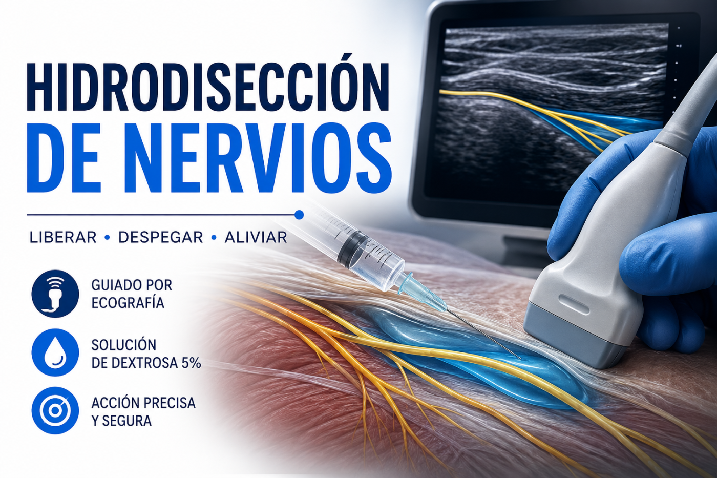 Hidrodisección de nervios bajo control ecográfico